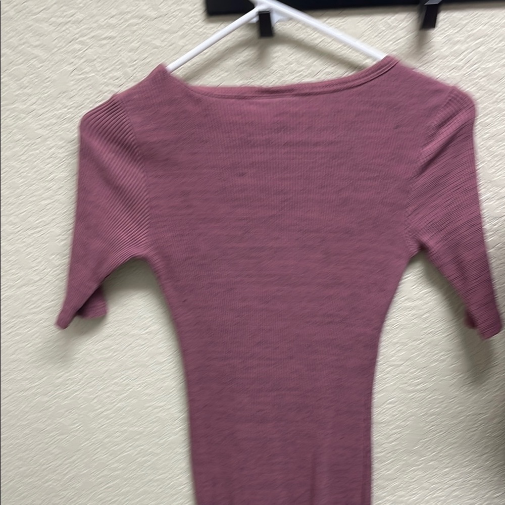 Mauve Ribbed Knit Dress